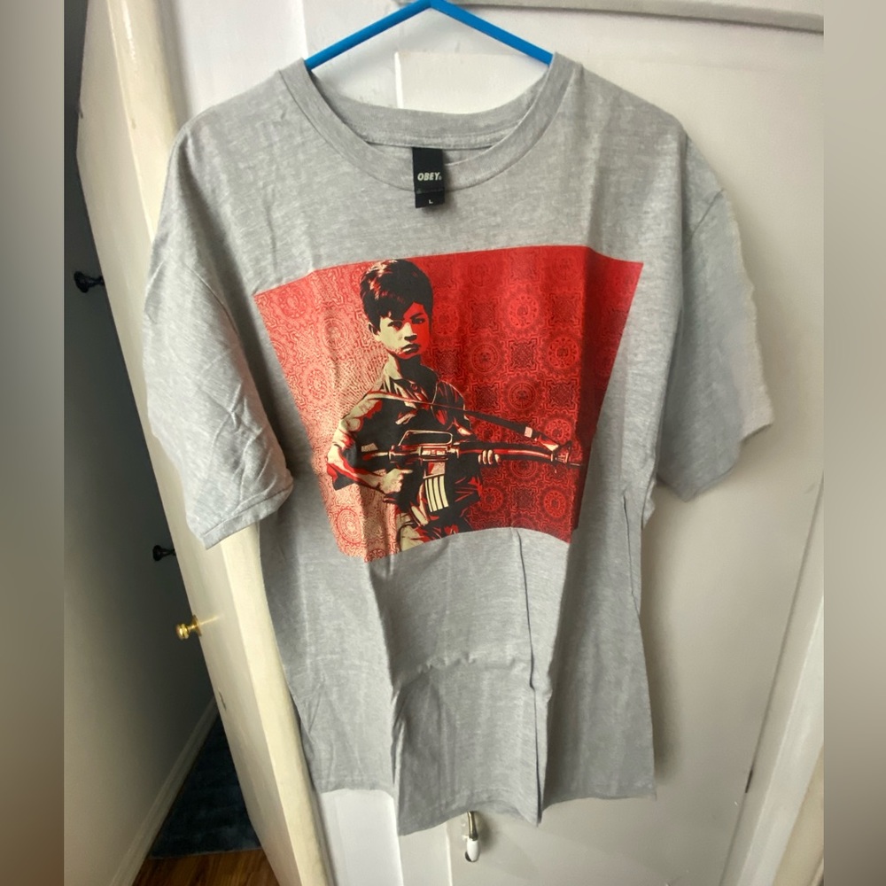 Obey DUALITY OF HUMANITY Heather Grey T-Shirt
 - sz Large